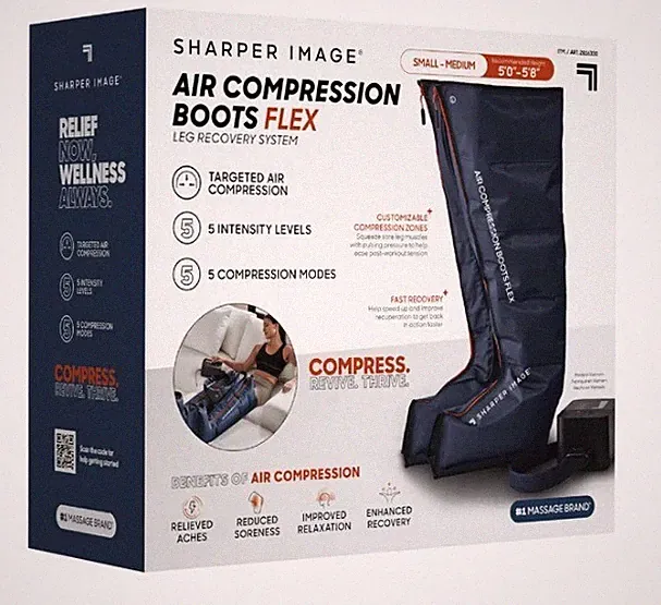 Sharper Image Air Compression Boots Flex Leg Recovery System Small/Medium